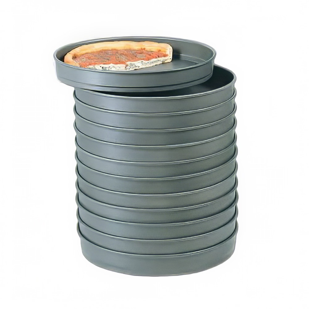 American Metalcraft HC5014 14" Self Stacking Pizza Pan, 2" Deep, Hardcoat, Aluminum