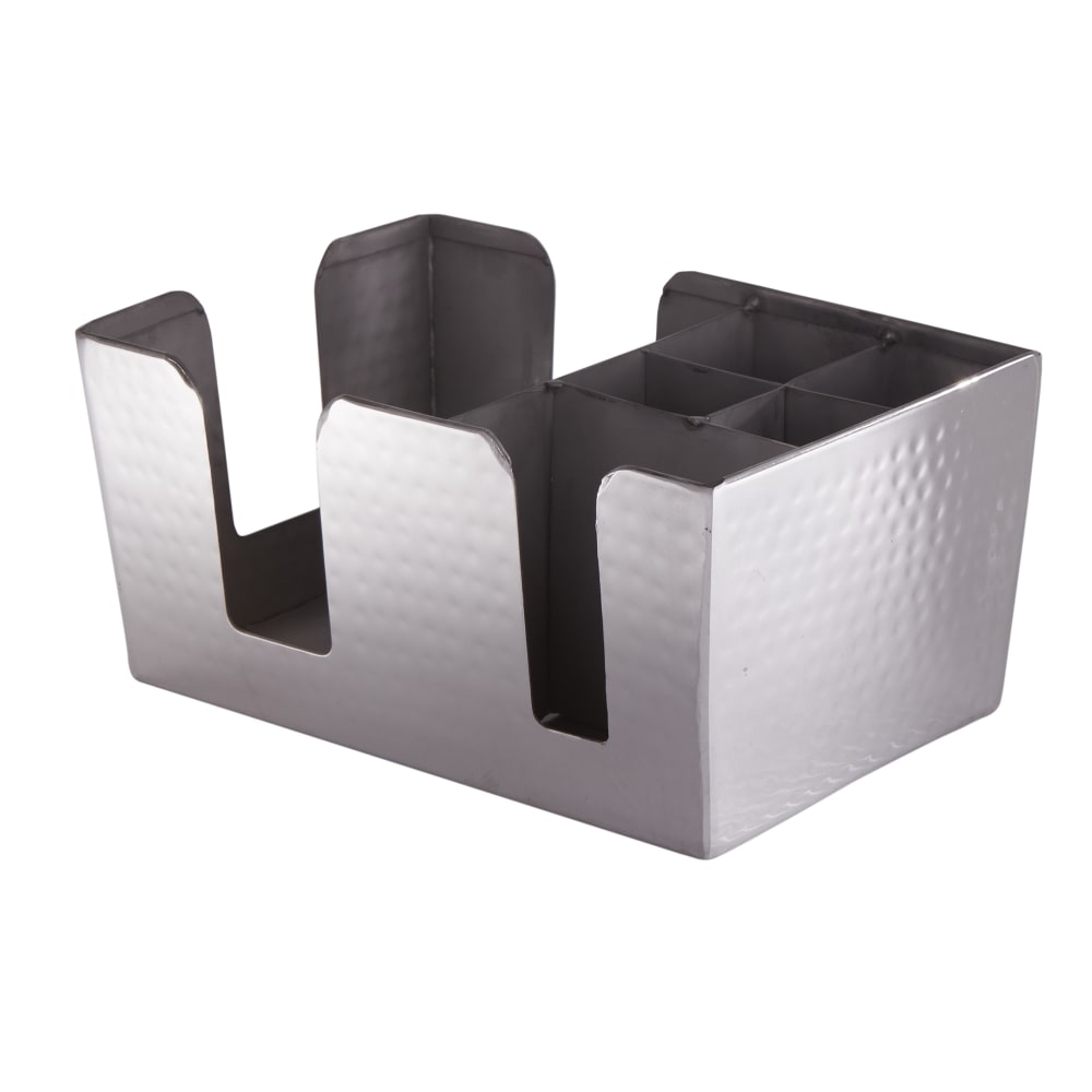 American Metalcraft HMBAR8 6 Compartment Bar Organizer, Hammered, Stainless