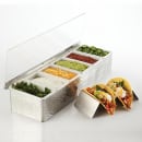 American Metalcraft HMCD6 (6) Compartment Bar Garnish Tray - Flat Hinged Lid thumbnail 2