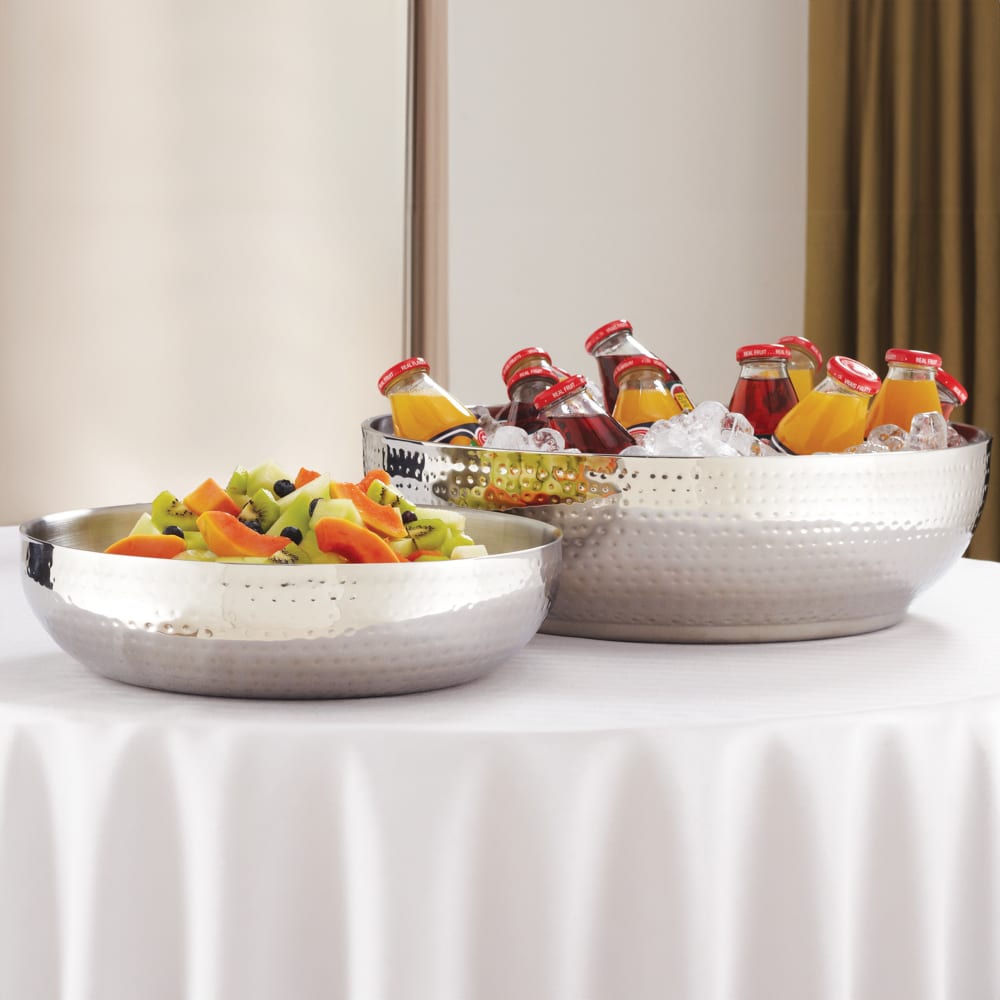 American Metalcraft HMDWB19 657 oz Round Serving Bowl - Hammered, Stainless
