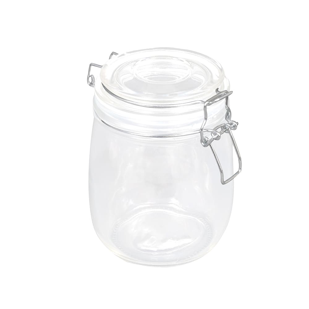 American Metalcraft HMJ5 26 oz Apothecary Jar with Hinged Lid - Glass