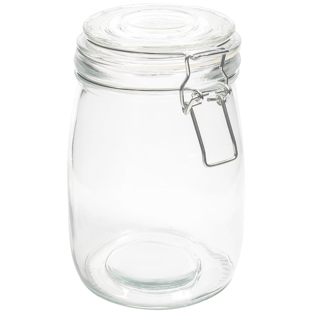 American Metalcraft HMJ6 35 oz Apothecary Jar w/ Hinged Lid - Glass