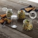 American Metalcraft HMMJ3 3 1/2 oz Mini Apothecary Jar with Hinged Lid - Glass thumbnail 2