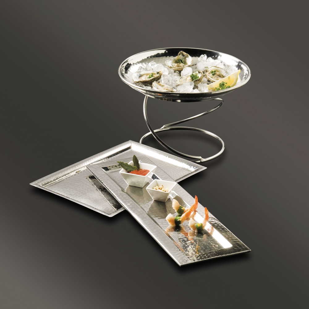 American Metalcraft HMRST1301 13 3/8" Round Platter, Hammered, Stainless