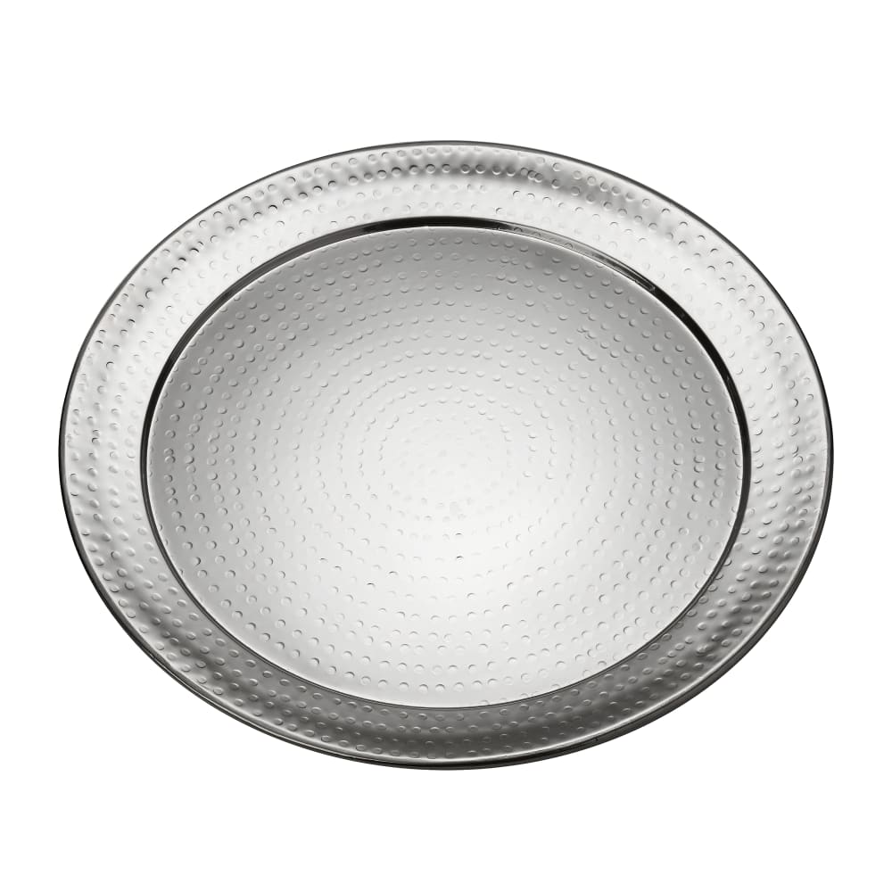 American Metalcraft HMRST2001 20" Round Serving Tray, Hammered, Stainless