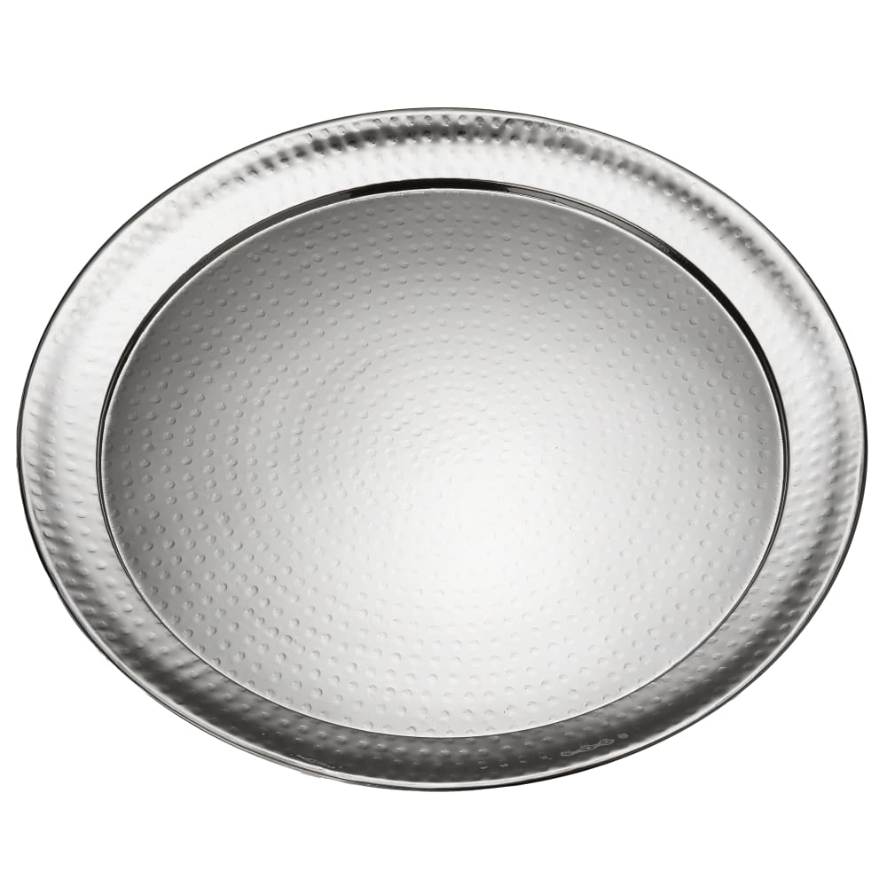 American Metalcraft HMRST2201 22" Round Serving Tray, Hammered, Stainless