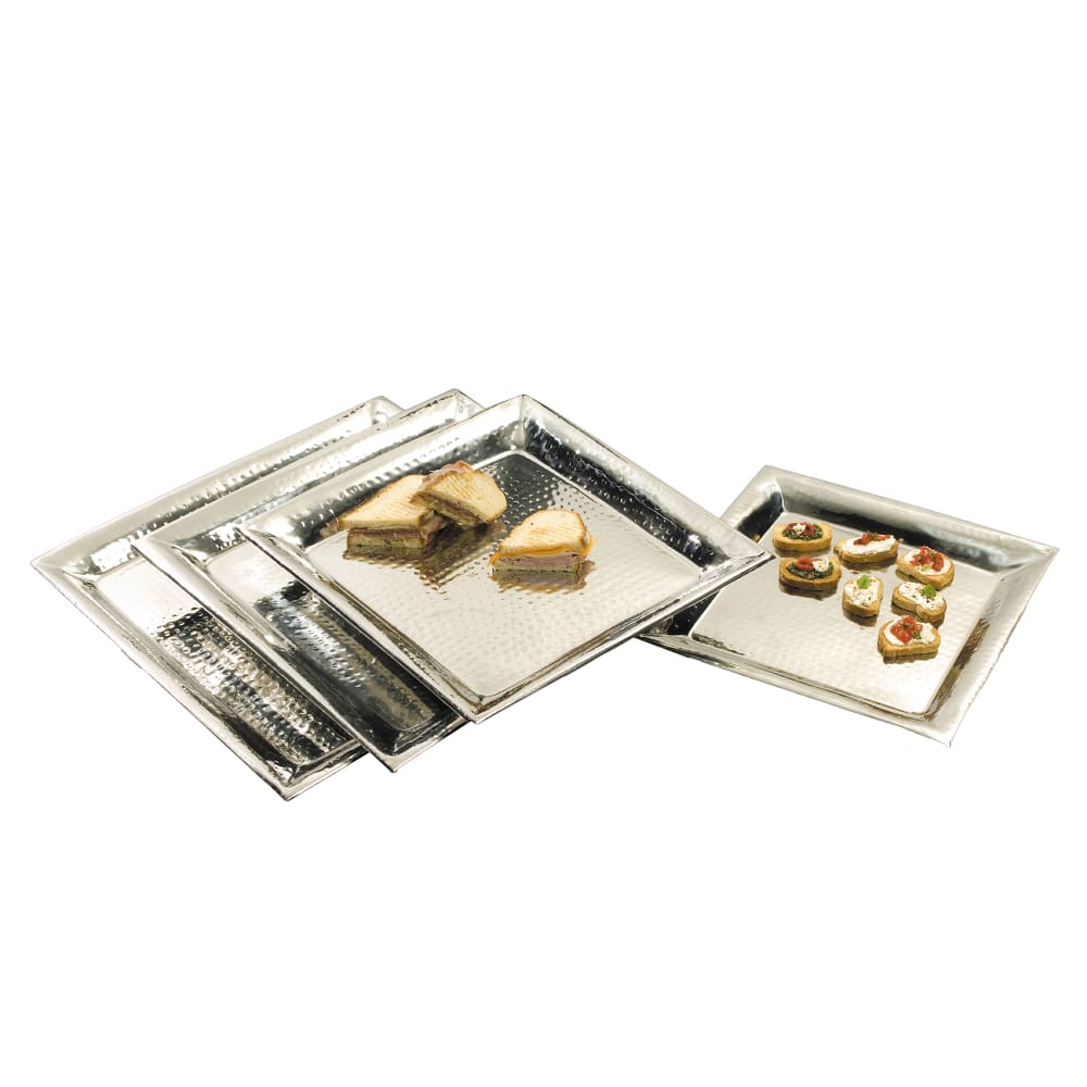 American Metalcraft HMSQ16 Square Serving Tray, 16x16", Hammered, Stainless