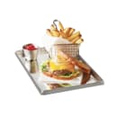 American Metalcraft HMST12 Rectangular Tray - 12x8 1/4" Hammered-Finish Stainless thumbnail 5