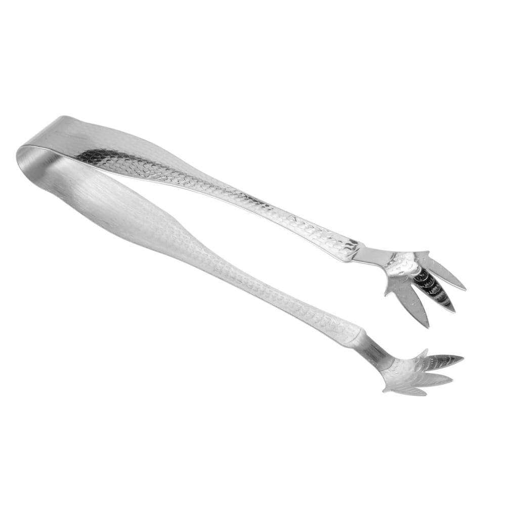 American Metalcraft IT700 6 1/2" Ice Tong, Hammered, Stainless