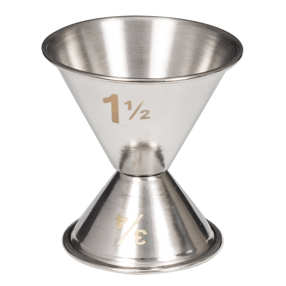 American Metalcraft J203 Double Jigger - 3/4 & 1 1/2 oz, Satin Stainless
