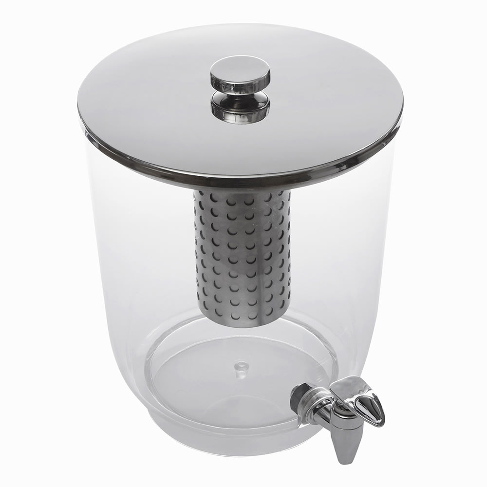 American Metalcraft JUICE3 12 qt Beverage Dispenser w/ Ice Tube - Plastic, Clear