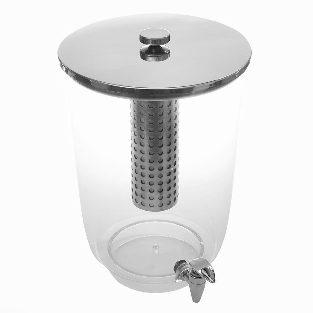 American Metalcraft JUICE4 20 qt Beverage Dispenser w/ Ice Tube - Plastic, Clear