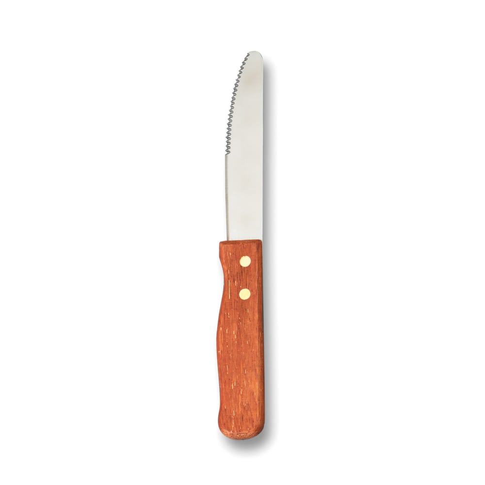 American Metalcraft KNF3 10" Rounded Tip Steak Knife w/ Handle, Hardwood