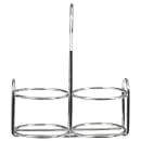 American Metalcraft MCADDY 2 Compartment Oval Condiment Caddy - Stainless Steel thumbnail 2