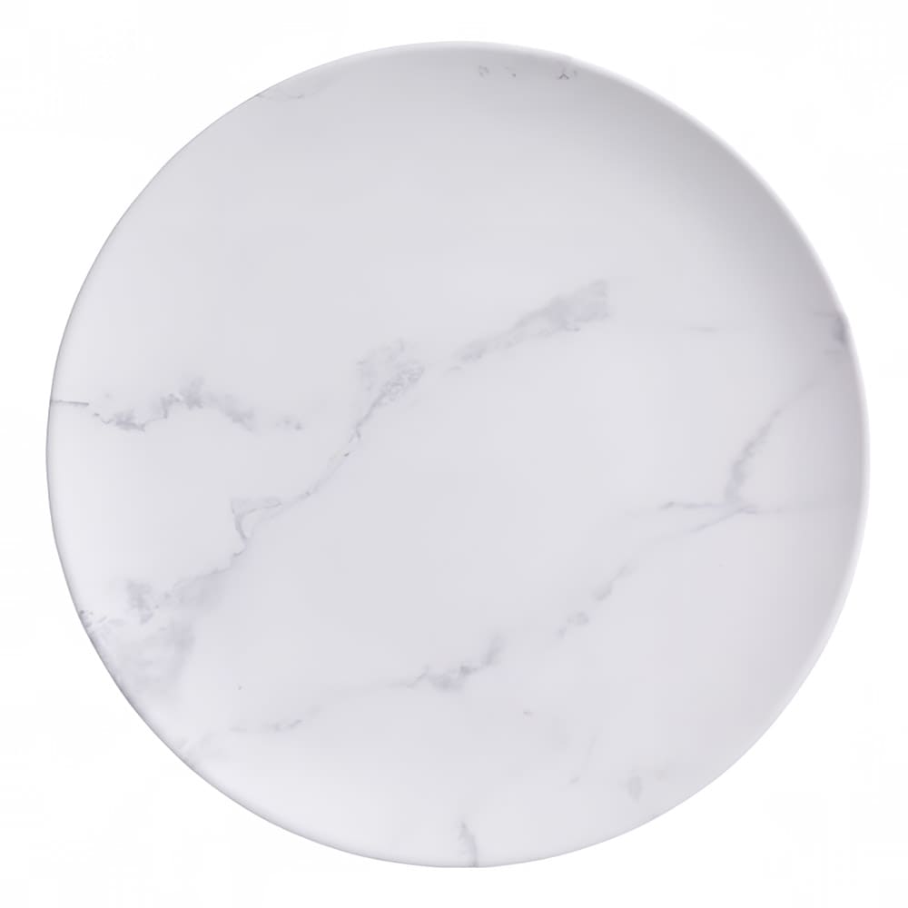 American Metalcraft MCP11MA 11 1/2" Round Melamine Plate, Matte Marble White