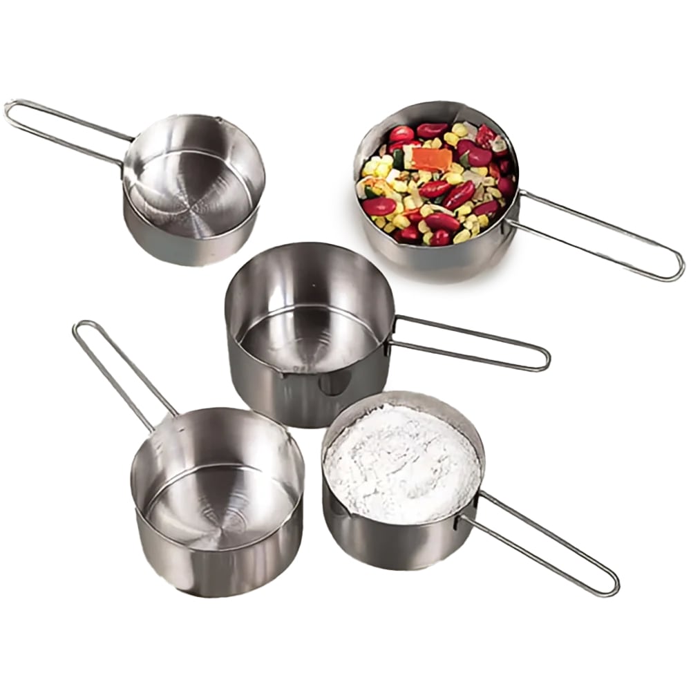 American Metalcraft MCW4 4 Piece Measuring Cup Set w/ Wire Loop Handle, Stainless