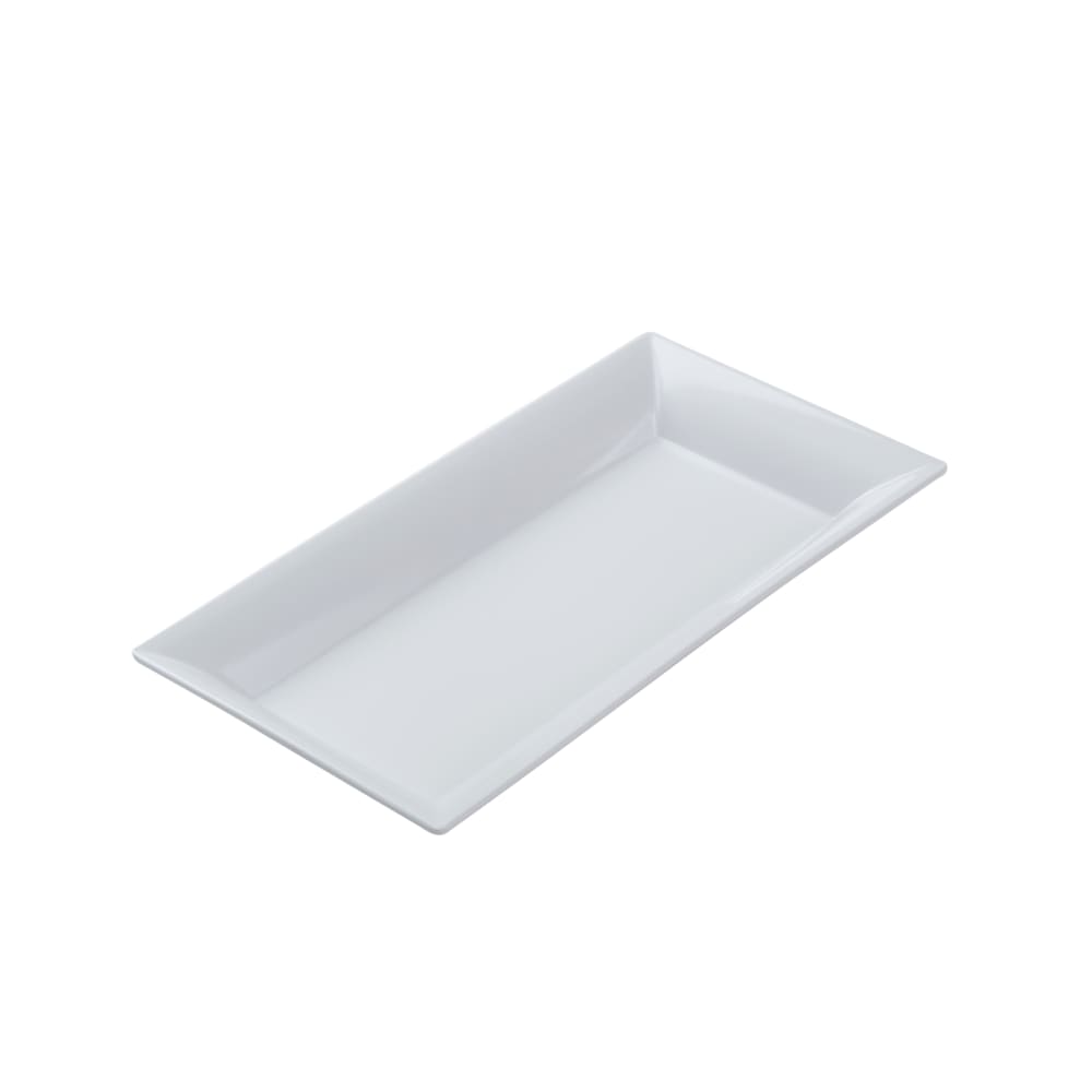 American Metalcraft MEL23 18" x 8 1/4" Rectangular Endurance Platter - Melamine , White