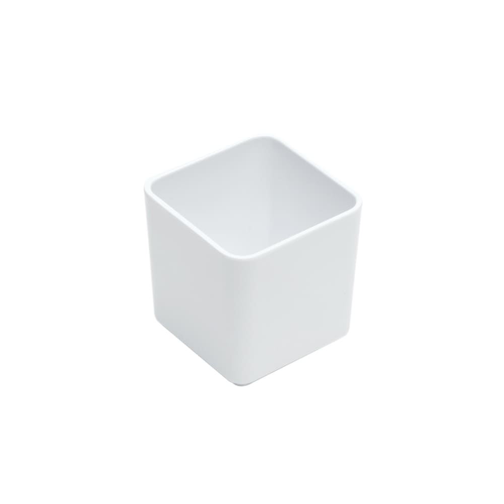 American Metalcraft MSJ3 Square 10 oz Condiment Jar - White