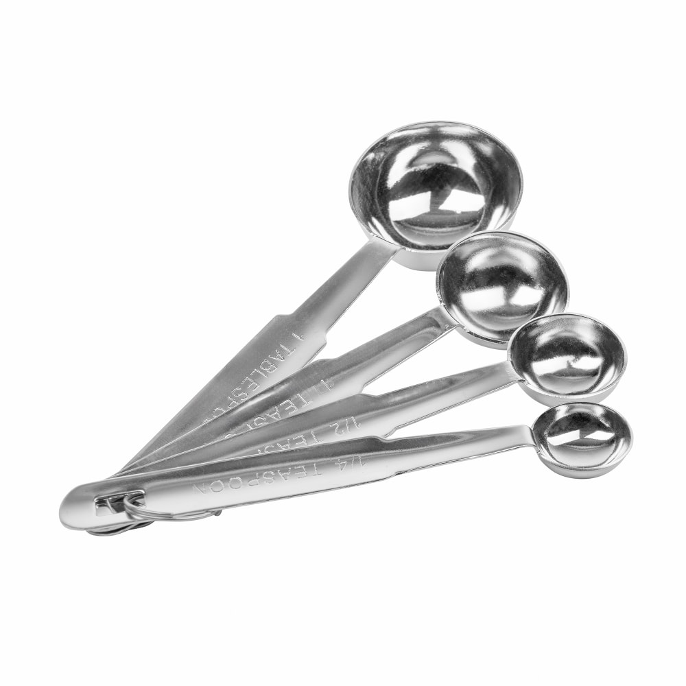 American Metalcraft MSSR74 4 Piece Measuring Spoon Set, Round Scoop Style, Stainless