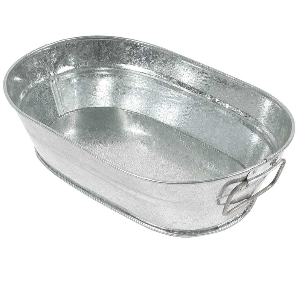 American Metalcraft MTUB69 24 oz Oval Serving Tub w/ Side Handles - 8 3/4"L x 5 1/2"W x 2 1/2"H, Tin