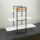 American Metalcraft MW18 Rectangular Serving Board - 17 3/4" x 8 3/4", Melamine, White Marble thumbnail 3