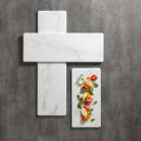 American Metalcraft MW24 Rectangular Serving Board - 24" x 8 3/4", Melamine, White Marble thumbnail 2