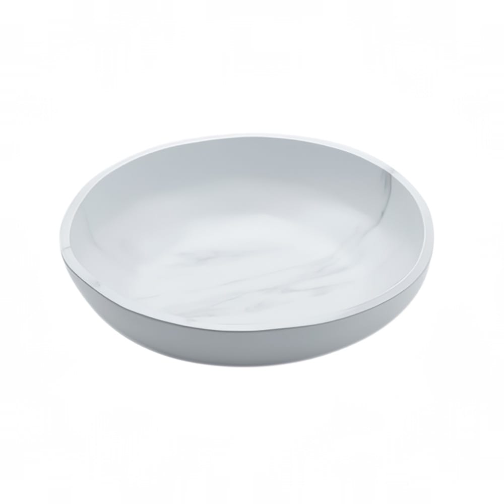 American Metalcraft MWB12 137 oz Round Melamine Serving Bowl, White Marble