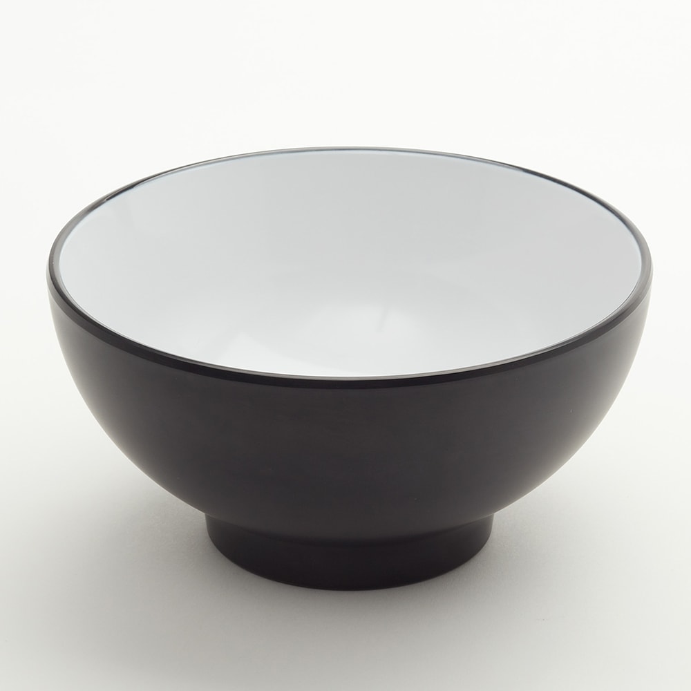 American Metalcraft NB30 30 oz Round Melamine Noodle Bowl, Black/White