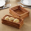 American Metalcraft OWBB2 Rectangular Bread Crate, 8" x 6", Olive Wood thumbnail 2