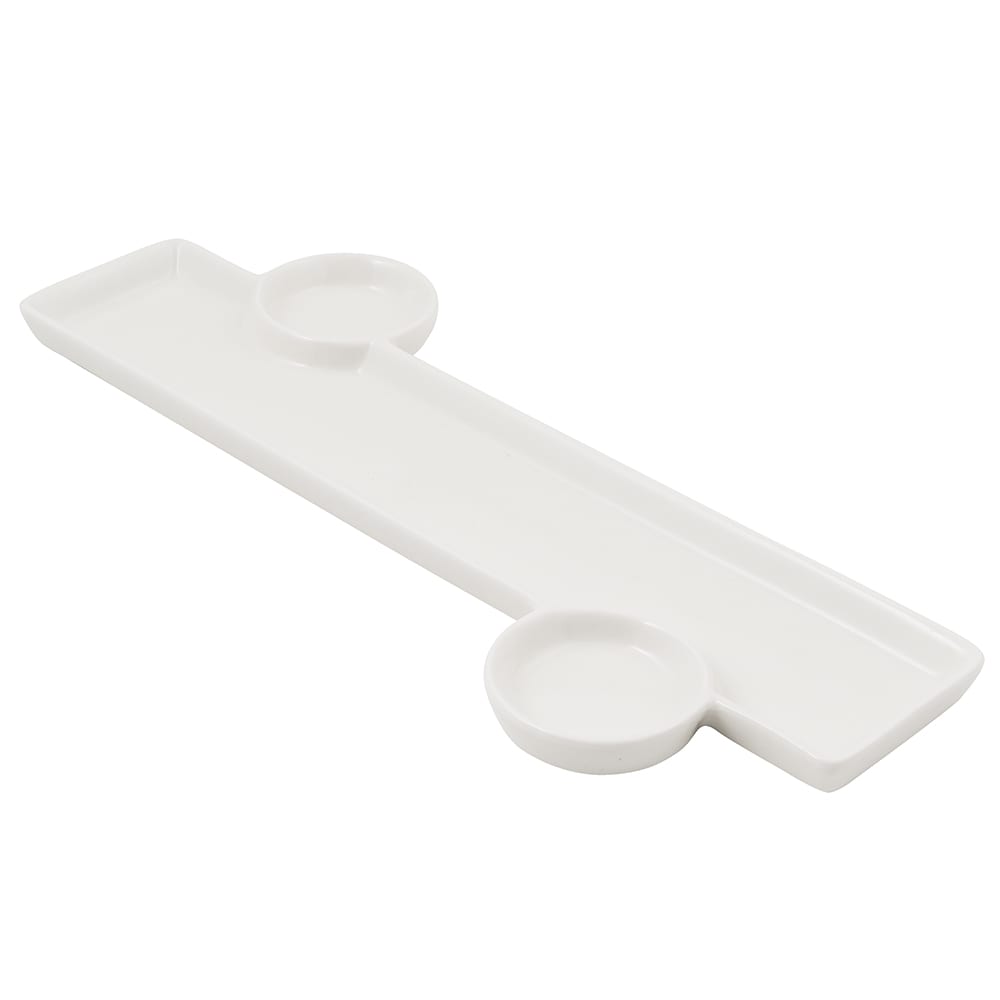 American Metalcraft PORS136 Sushi Plate w/ Built-In Sauce Cup, 13x6", Porcelain