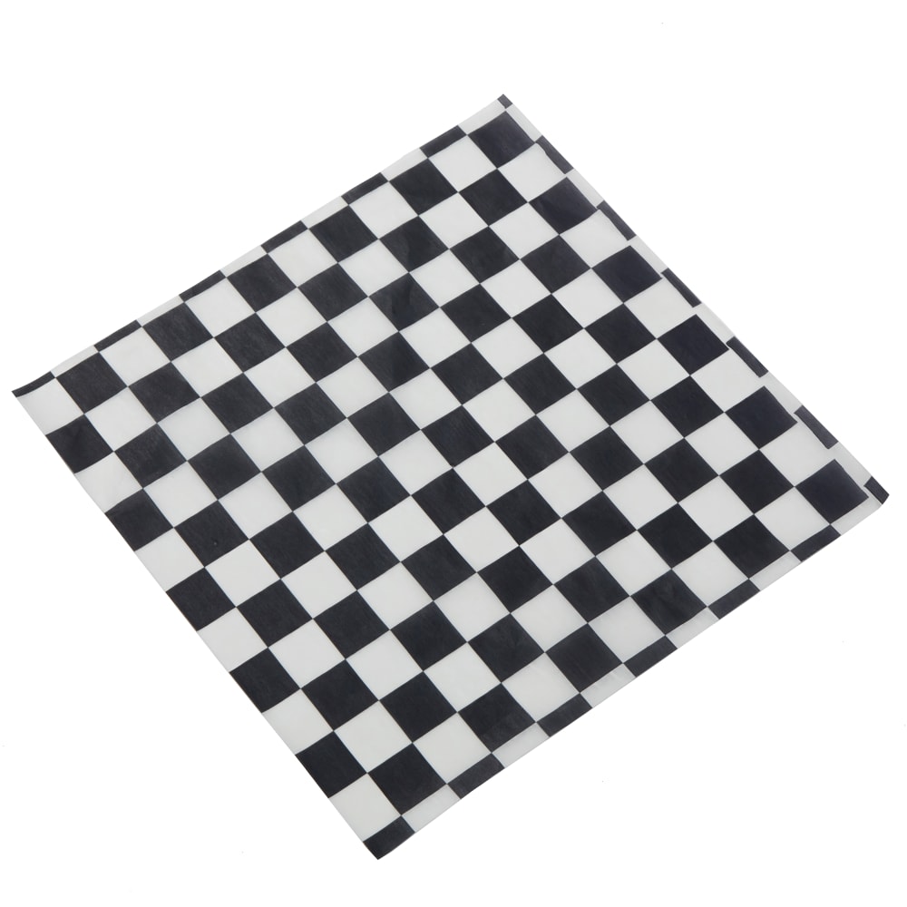 American Metalcraft PPCH1B 12" Square Checkerboard Fry Paper, Black