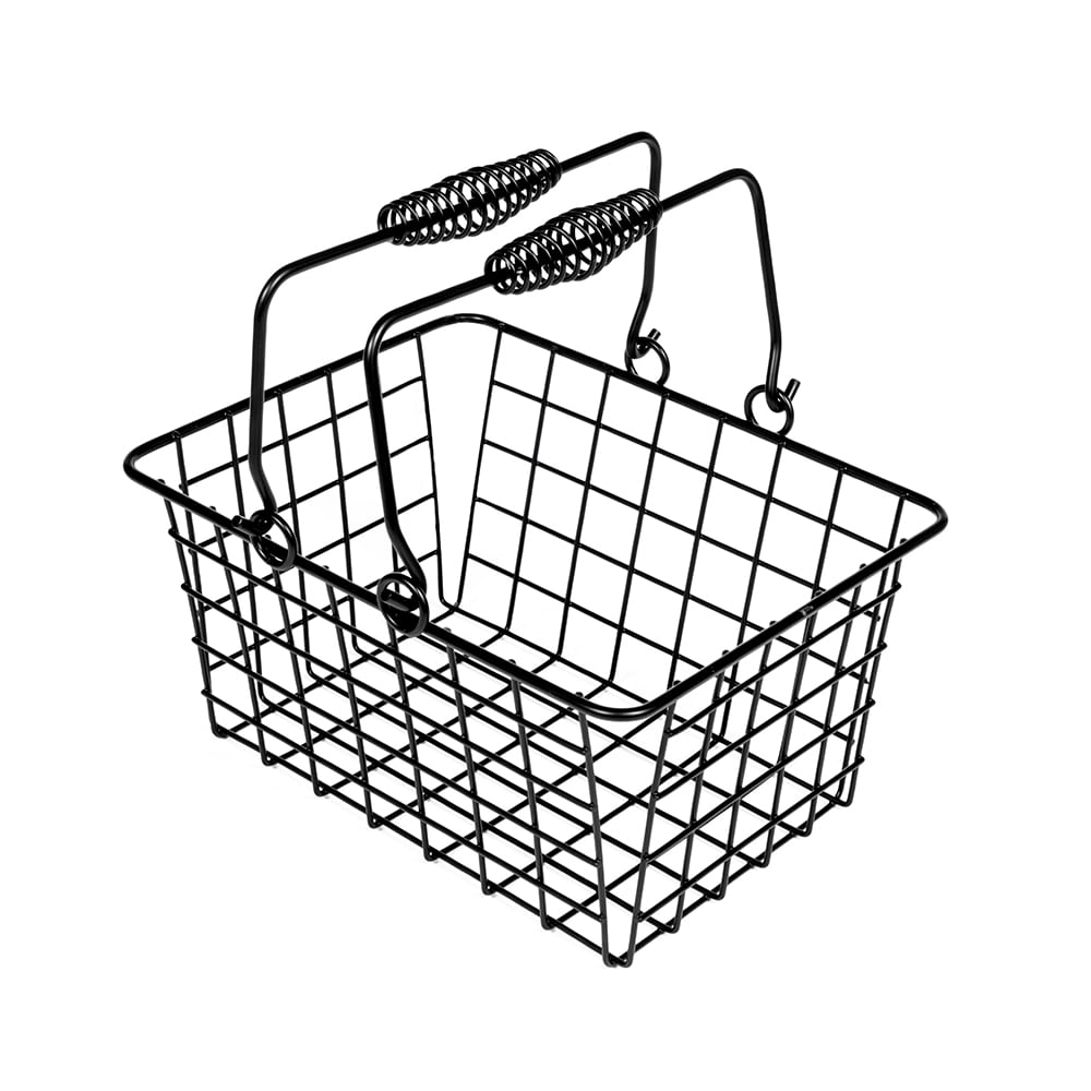 American Metalcraft RBHB975 Rectangular Basket w/ Double Handle, Wire/Black