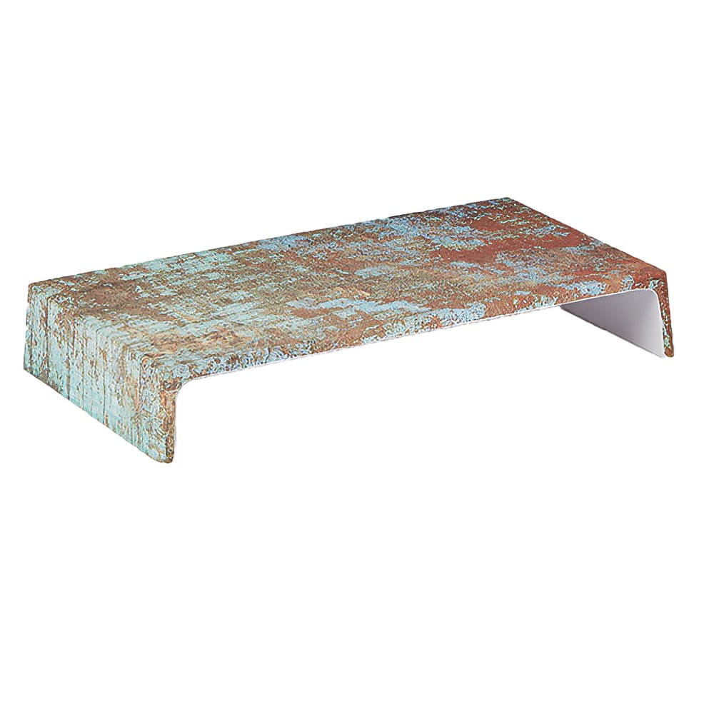 American Metalcraft RM13 Rectangular Riser - 12 1/4" x 6 3/4" x 2", Reclaimed Wood, Melamine