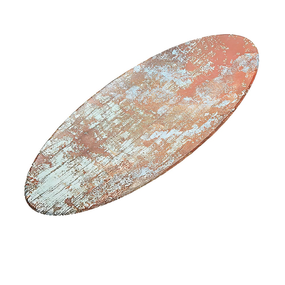 American Metalcraft RM25 Oval Melamine Serving Board - 25 1/2" x 10 1/4", Reclaimed Wood Pattern