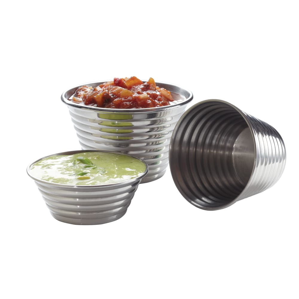 American Metalcraft RSC1 2 1/4" Round Sauce Cup w/ 2 1/2 oz, Ribbed, Stainless