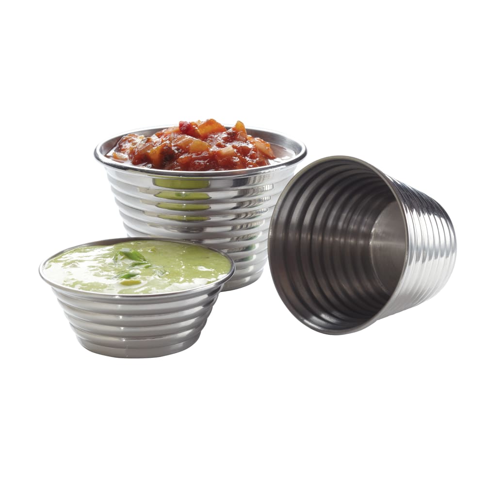 American Metalcraft RSC3 2 1/4" Sauce Cup w/ 1 1/2 oz Capacity, Ribbed Finish, Stainless