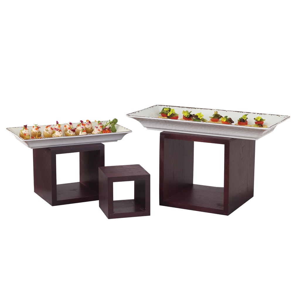American Metalcraft RSM2 3 Piece Wood Riser Set, Mahogany