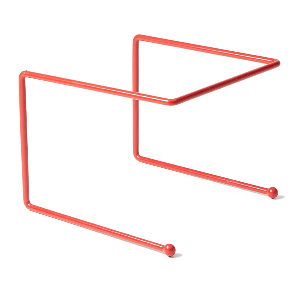 American Metalcraft RSR307 12" Square Pizza Stand - 7"H, Rubberized Steel, Red