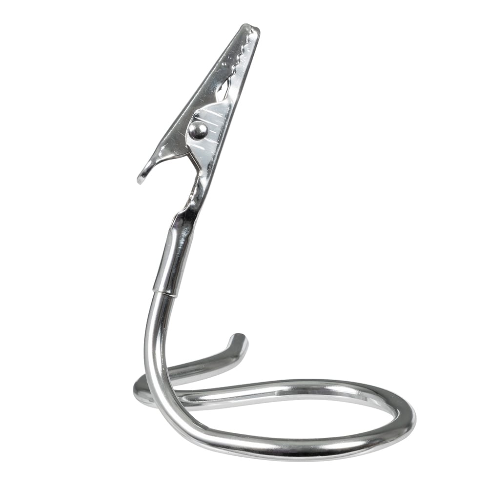 American Metalcraft SAC35 3 1/2" Alligator Clip Card Holder w/ S Design & Swirly Base, Chrome