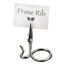 American Metalcraft SAC35 3 1/2" Alligator Clip Card Holder w/ S Design & Swirly Base, Chrome thumbnail 5