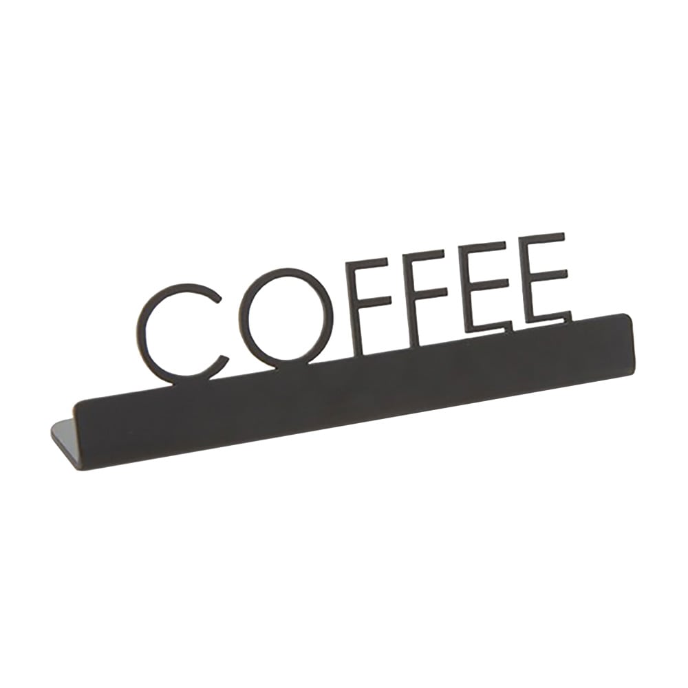 American Metalcraft SBC5 "Coffee" Table Tent Sign - 5" x 1 1/4", Stainless, Black