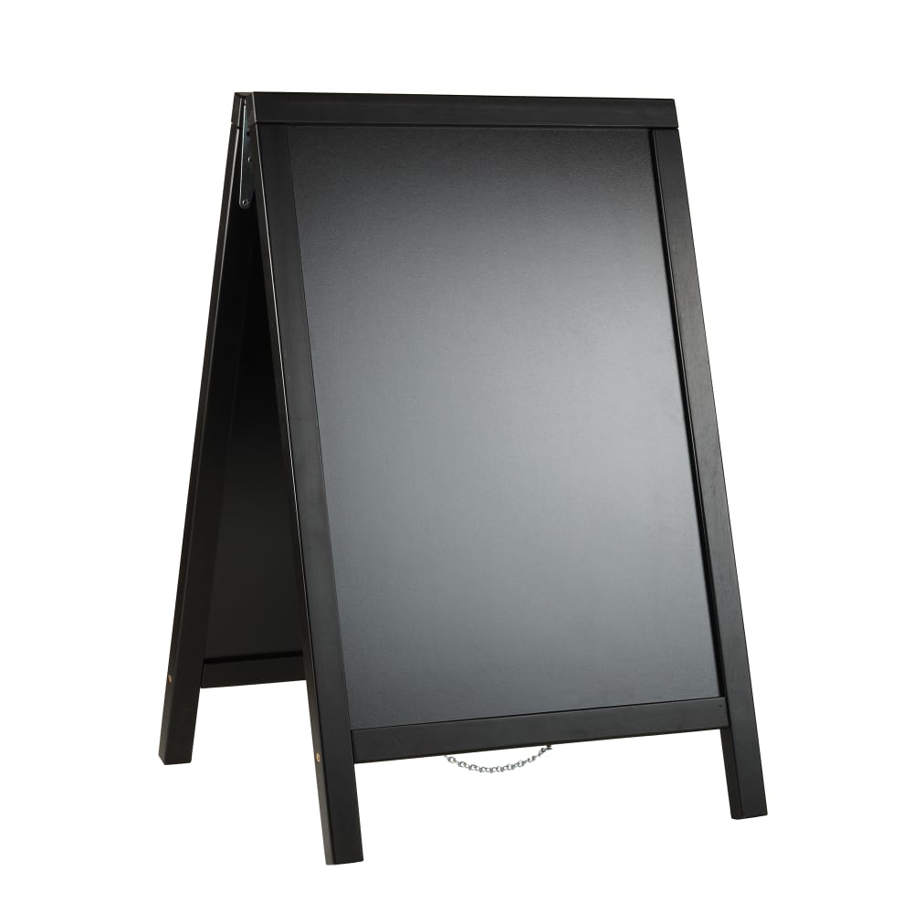 American Metalcraft SBDBL85 Sandwich Board w/ Wood Frame - 21 1/2"L x 2 1/4"W x 33 1/2"H, Black