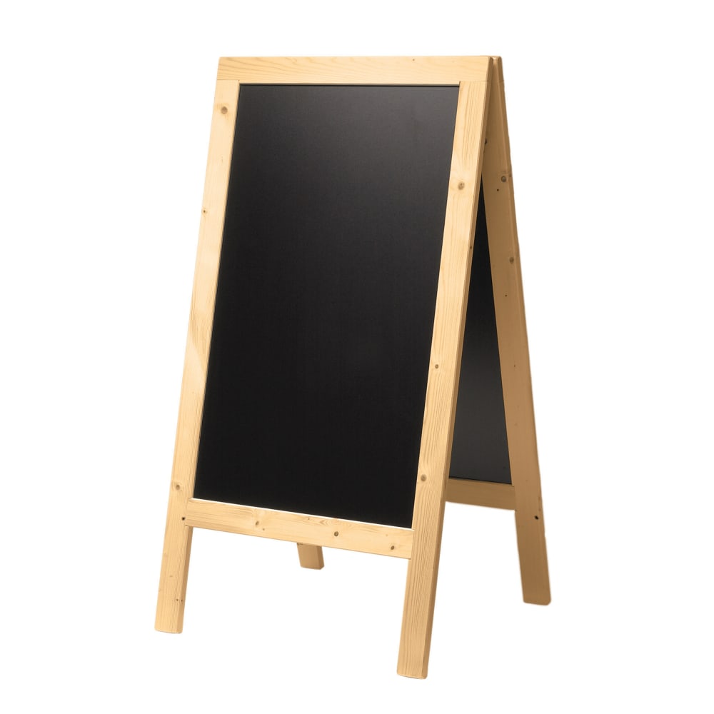 American Metalcraft SBSB135 Sandwich Board w/ Wood Frame - 28 1/8"L x 2 3/8"W x 54 3/4"H, Natural