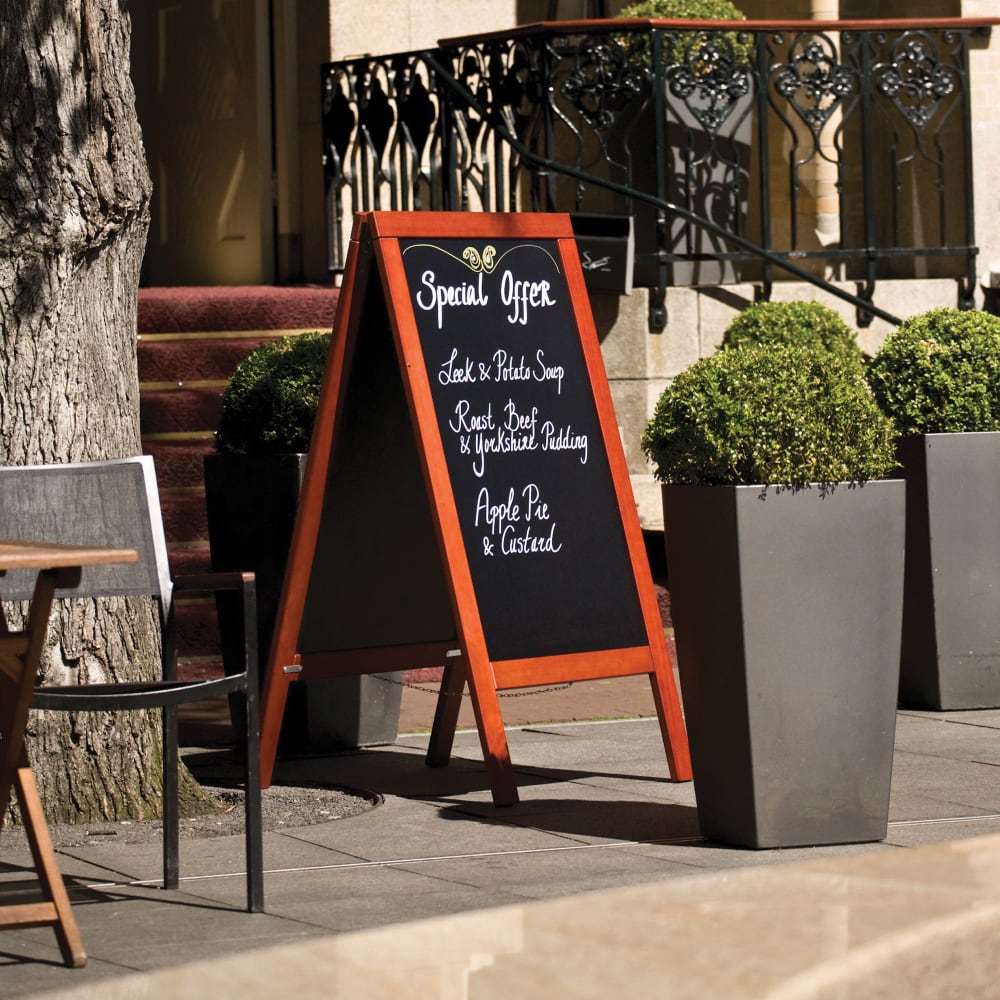 American Metalcraft SBSM135 Large Sandwich Board w/ Double Side, 28 1/8" x 54 3/4", Mahogany