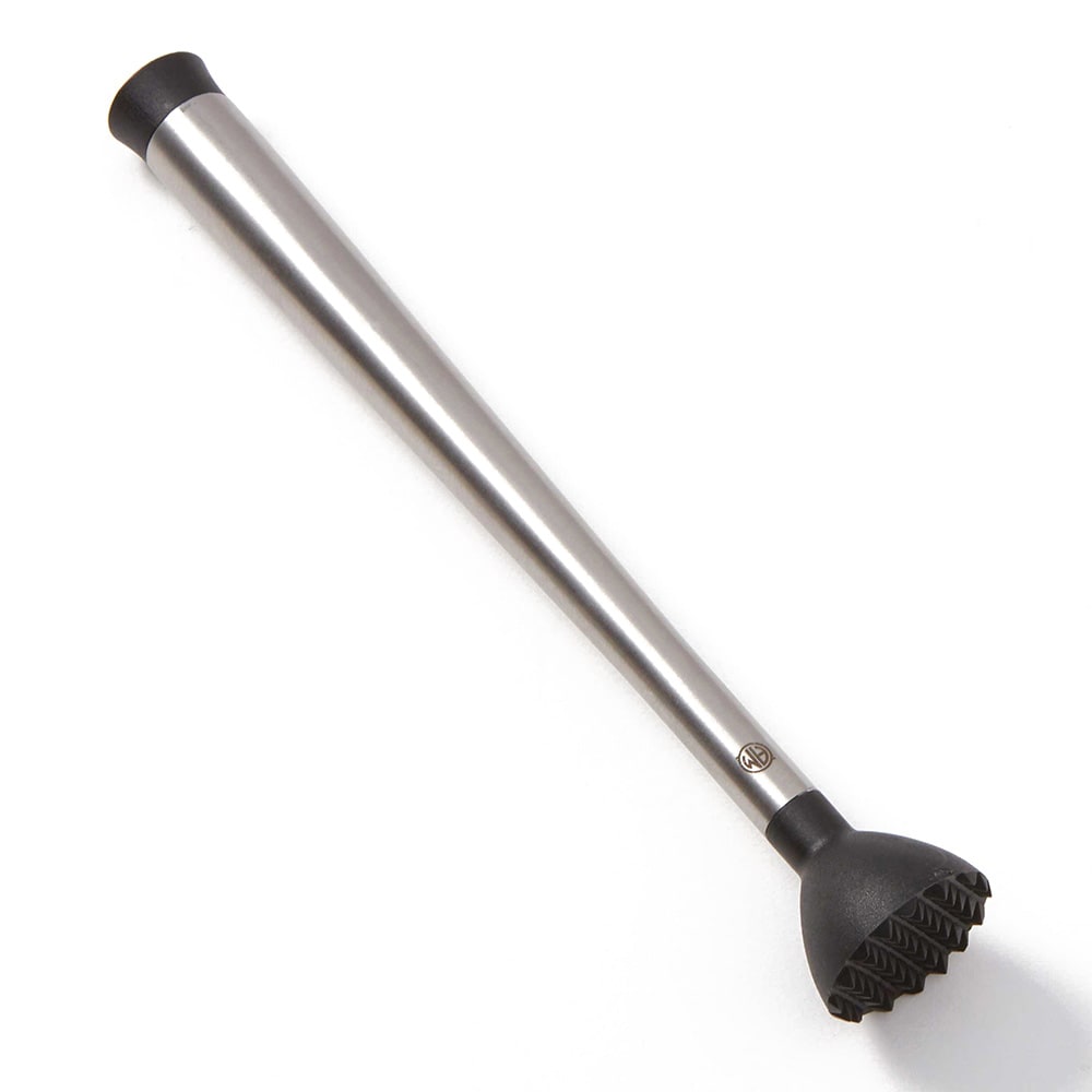 American Metalcraft SM9 9 1/8" Muddler, Stainless w/ Black Rubber Tip