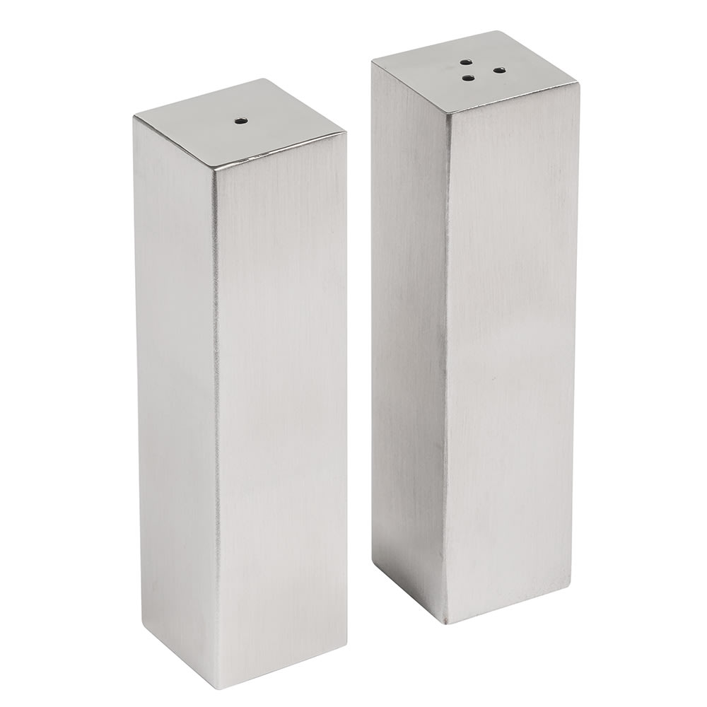 American Metalcraft SPDX33 2 oz Salt & Pepper Shaker Set - Stainless Steel, 3 3/4"H