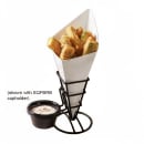 American Metalcraft SQFBBL Fry Cone Holder - 2 1/2" x 3 19/30" x 5 1/4", Square Top, Round Base, Black Finish thumbnail 2