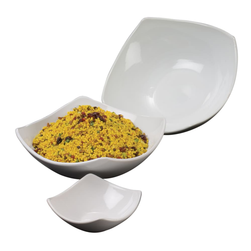 American Metalcraft SQND13 13" Irregular Bowl w/ 122 oz Capacity, Ceramic/White