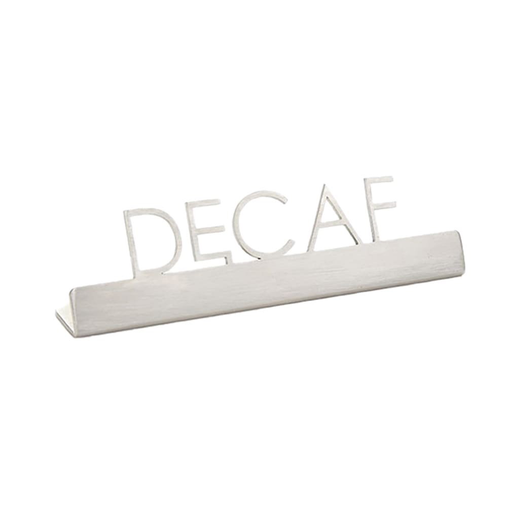 American Metalcraft SSD5 "Decaf" Table Tent Sign - 5" x 1 1/4", Stainless