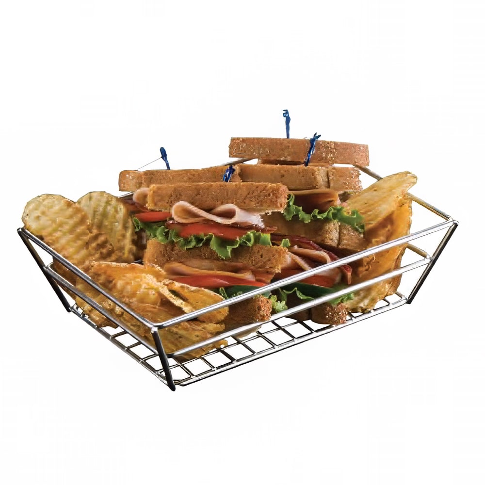 American Metalcraft SSRT962 Rectangular Basket w/ Grid Bottom, Stainless